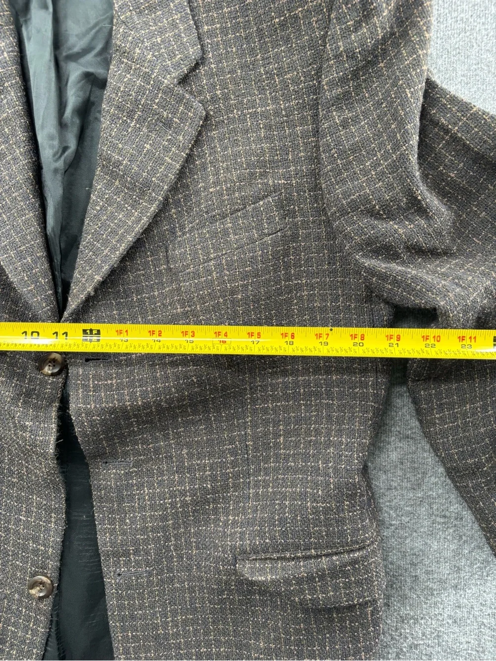 Philip Wolfe Haberdasher Men's Black/Brown Plaid Suitcoat Blazer 2-Button Notch